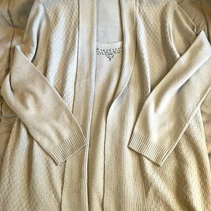 2X, Briggs of New York, Silver sparkly sweater, NWOT